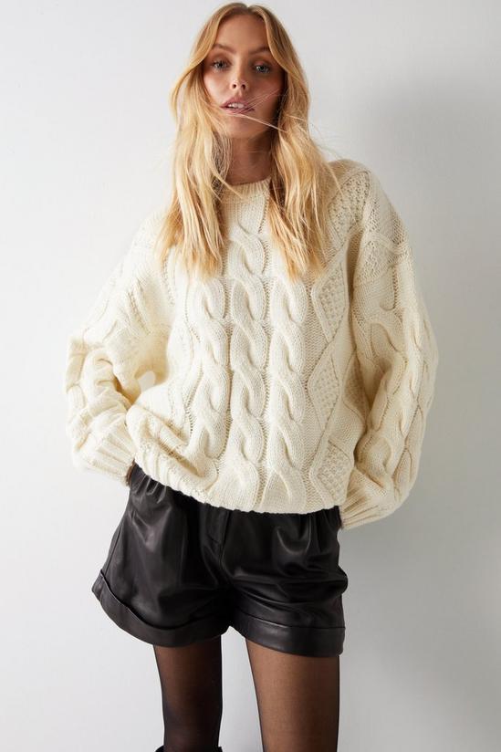 Warehouse Cable Knit Oversized Jumper 3
