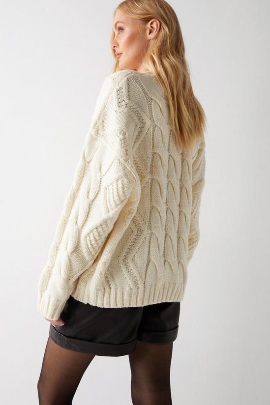 Warehouse Cable Knit Oversized Jumper 4