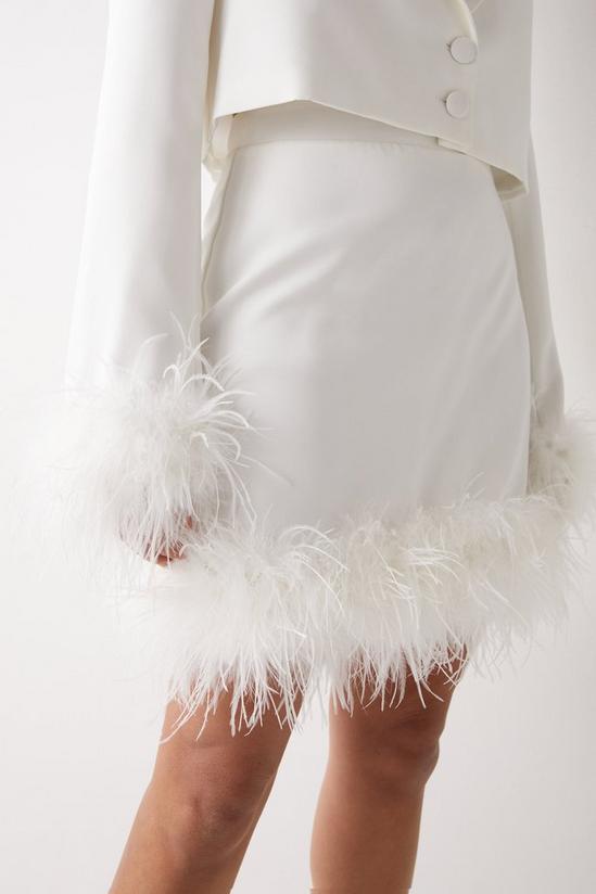 Warehouse Feather Trim Tailored Mini Skirt 3