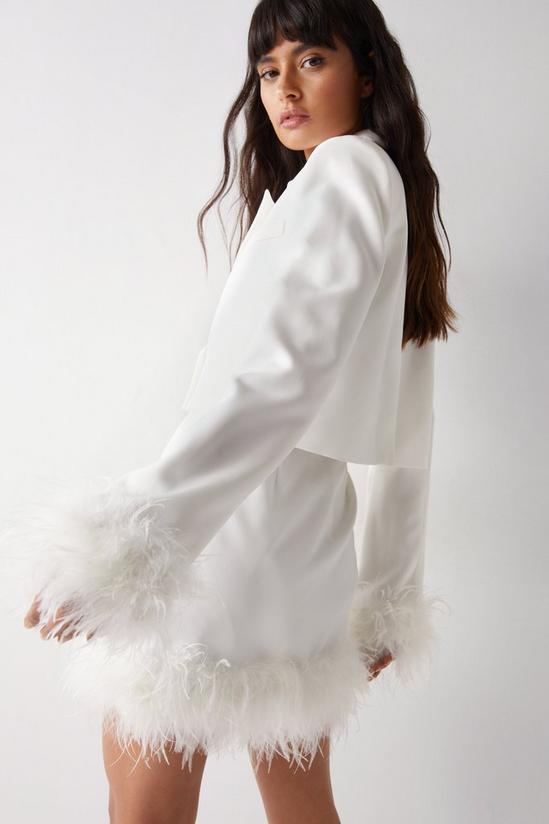 Warehouse Feather Cuff Tailored Cropped Blazer 4