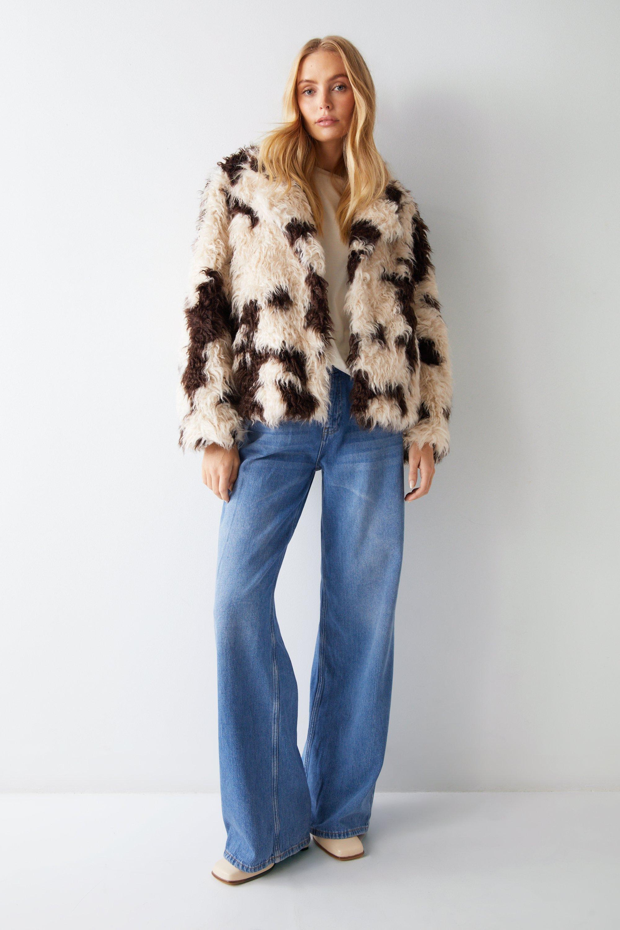 Warehouse maxi faux hot sale fur coat