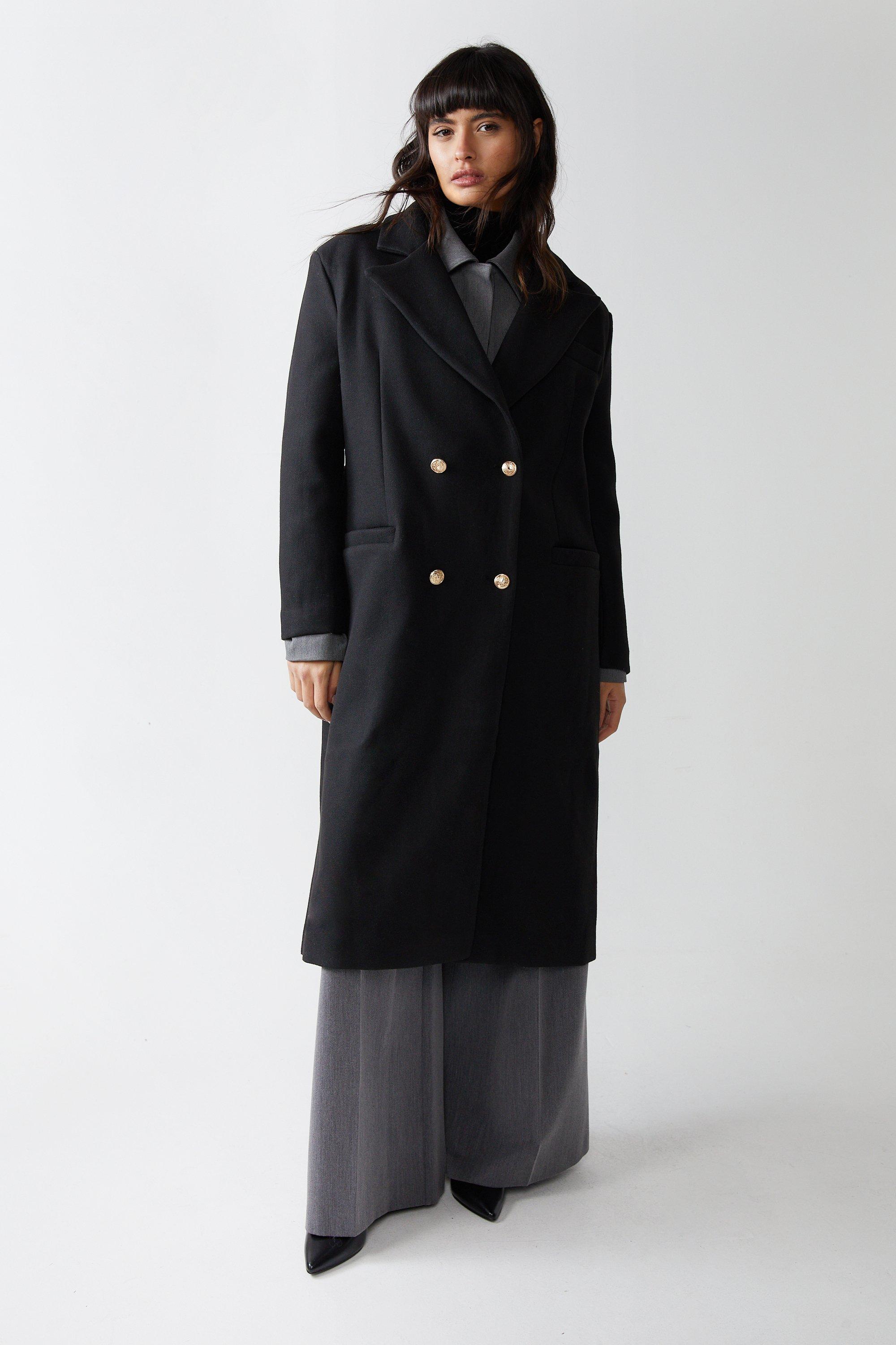 Black wool shop look coat