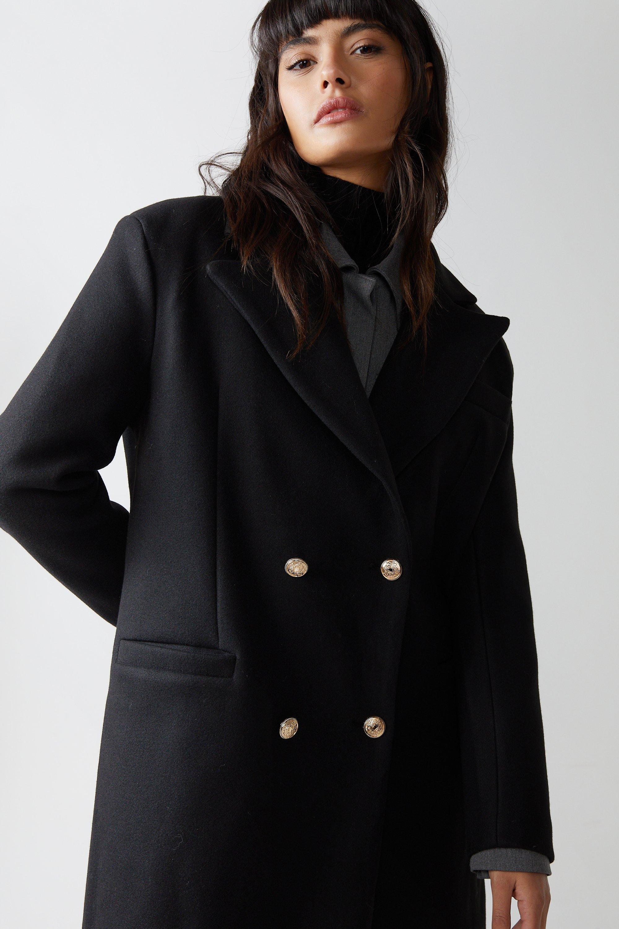 Double breasted wool outlet look coat