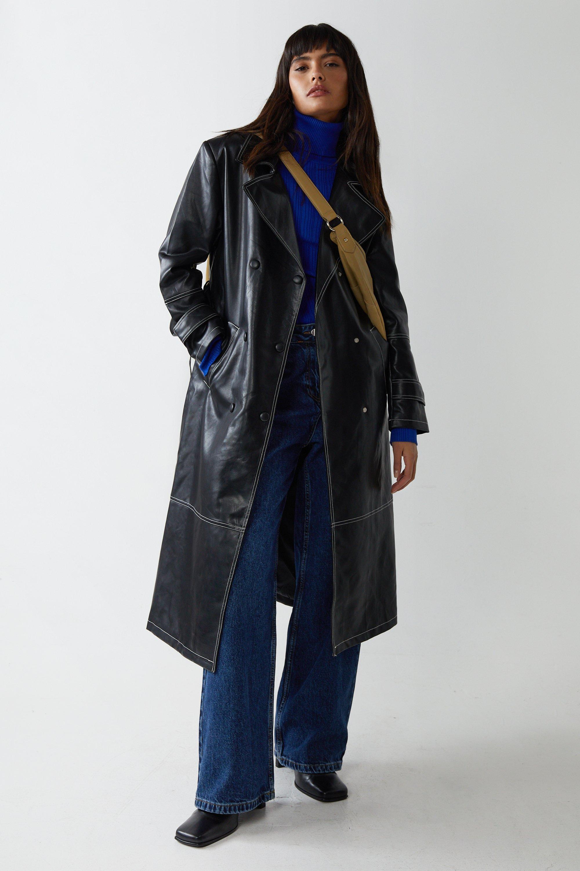 Lipsy contrast 2024 stitch mac coat