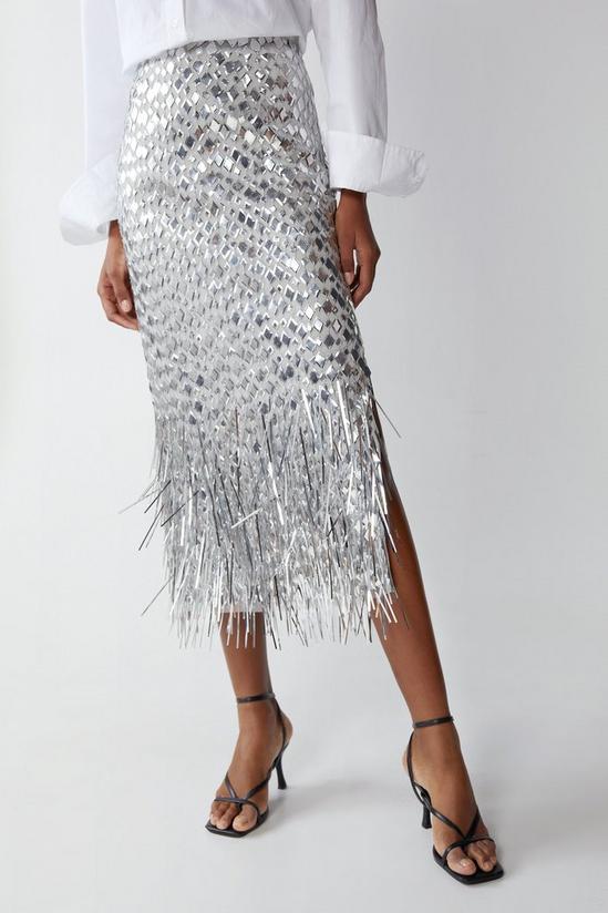 Warehouse Diamond Sequin Midi Skirt 2