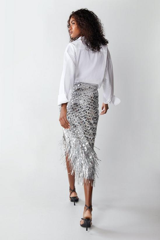 Warehouse Diamond Sequin Midi Skirt 4