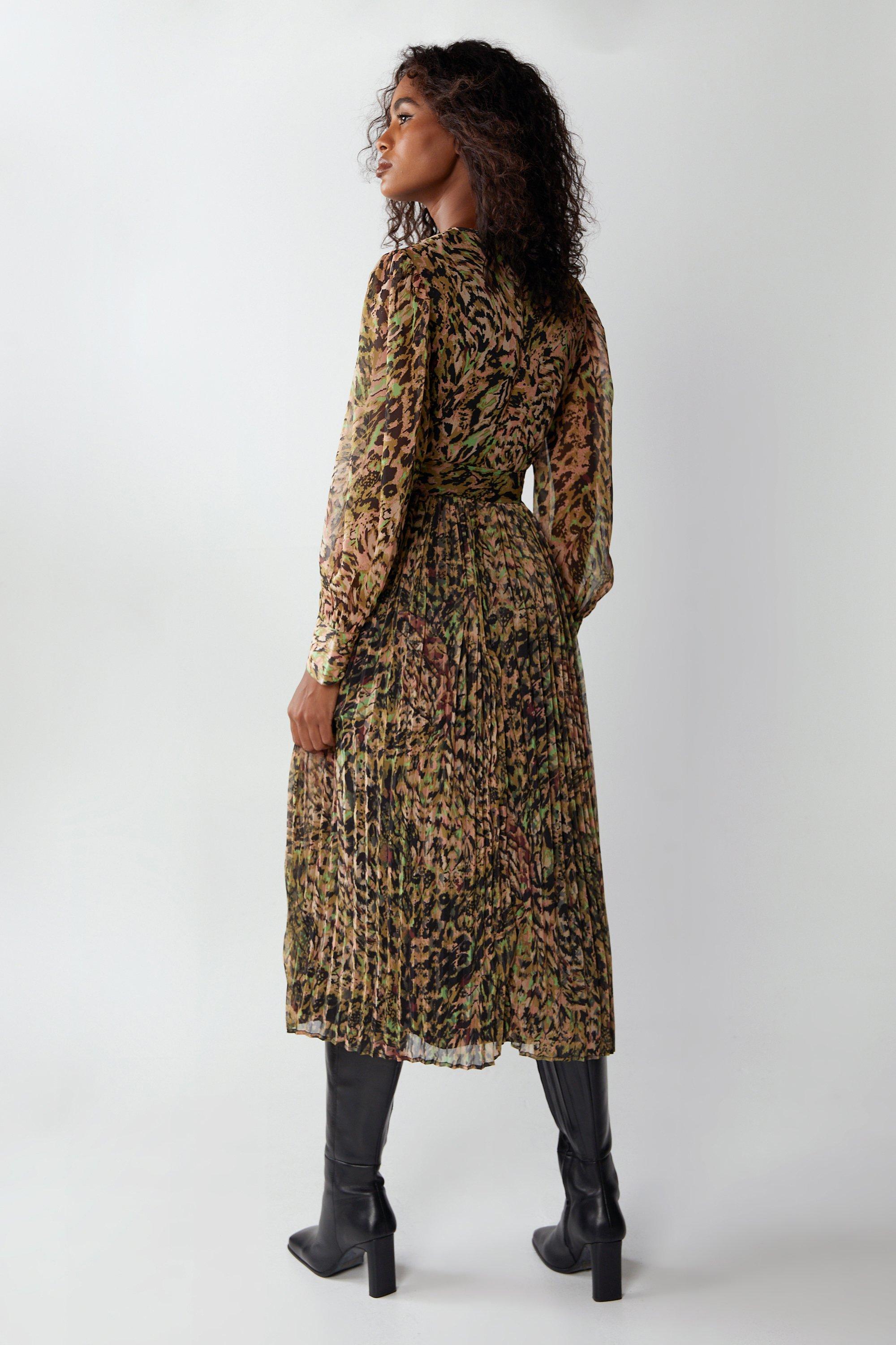 Warehouse leopard print shirt 2024 dress