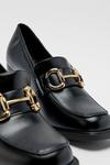 Warehouse Faux Leather Metal Trim Heeled Loafer thumbnail 3