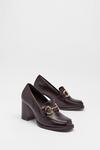 Warehouse Faux Leather Metal Trim Heeled Loafer thumbnail 2