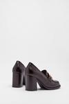 Warehouse Faux Leather Metal Trim Heeled Loafer thumbnail 3