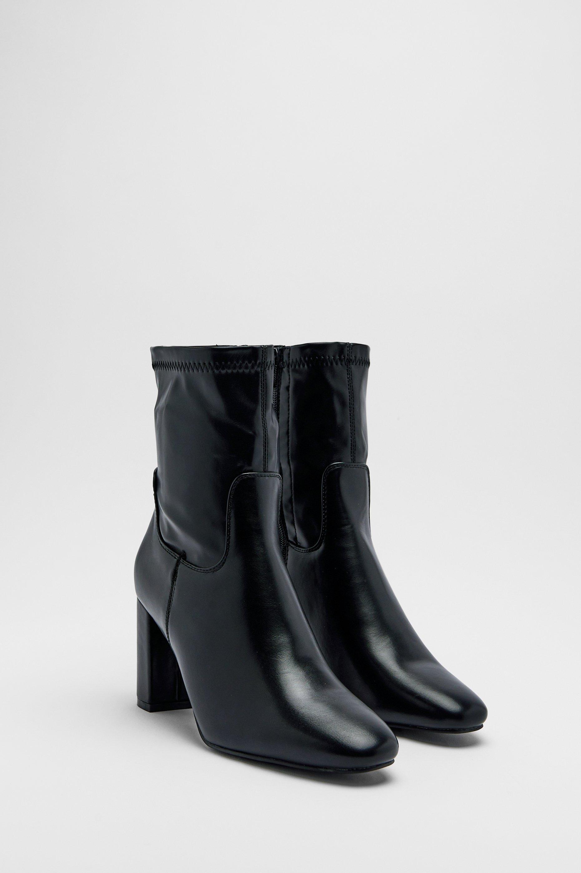 Faux leather sock boots sales