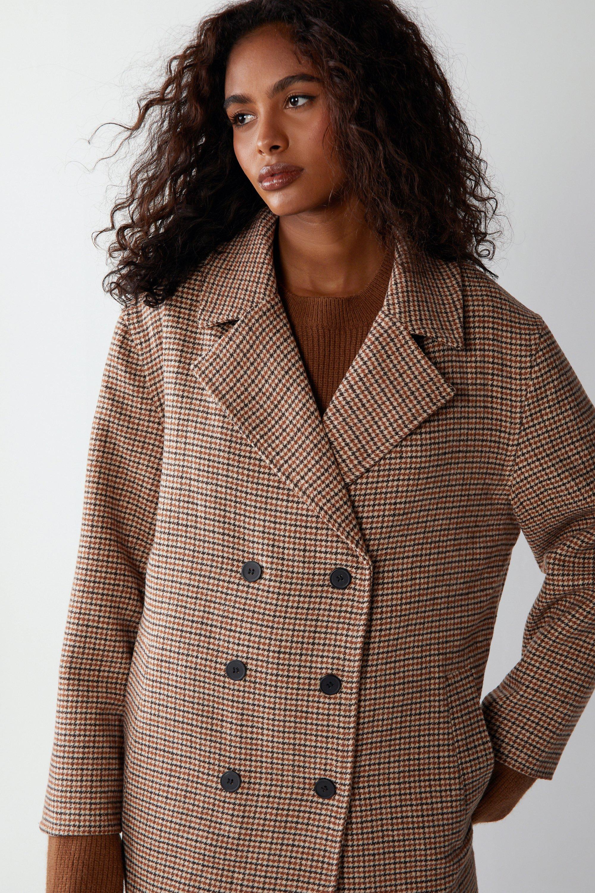 Warehouse double breasted coat in camel sales