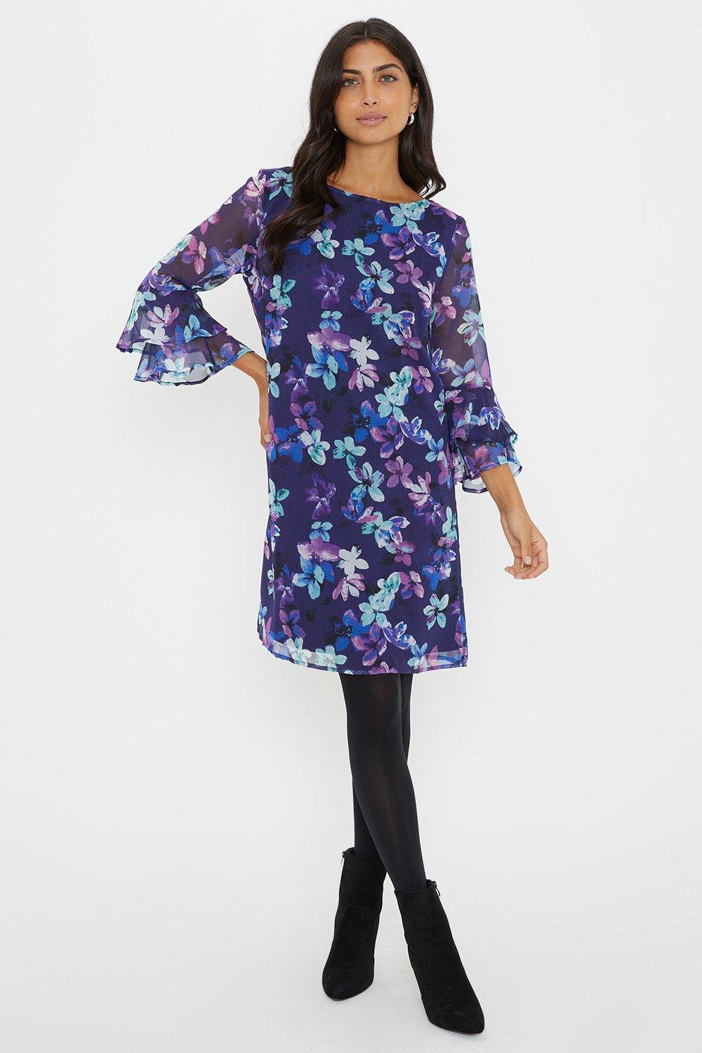 Dresses | Flute Sleeve Shift Dress | Wallis