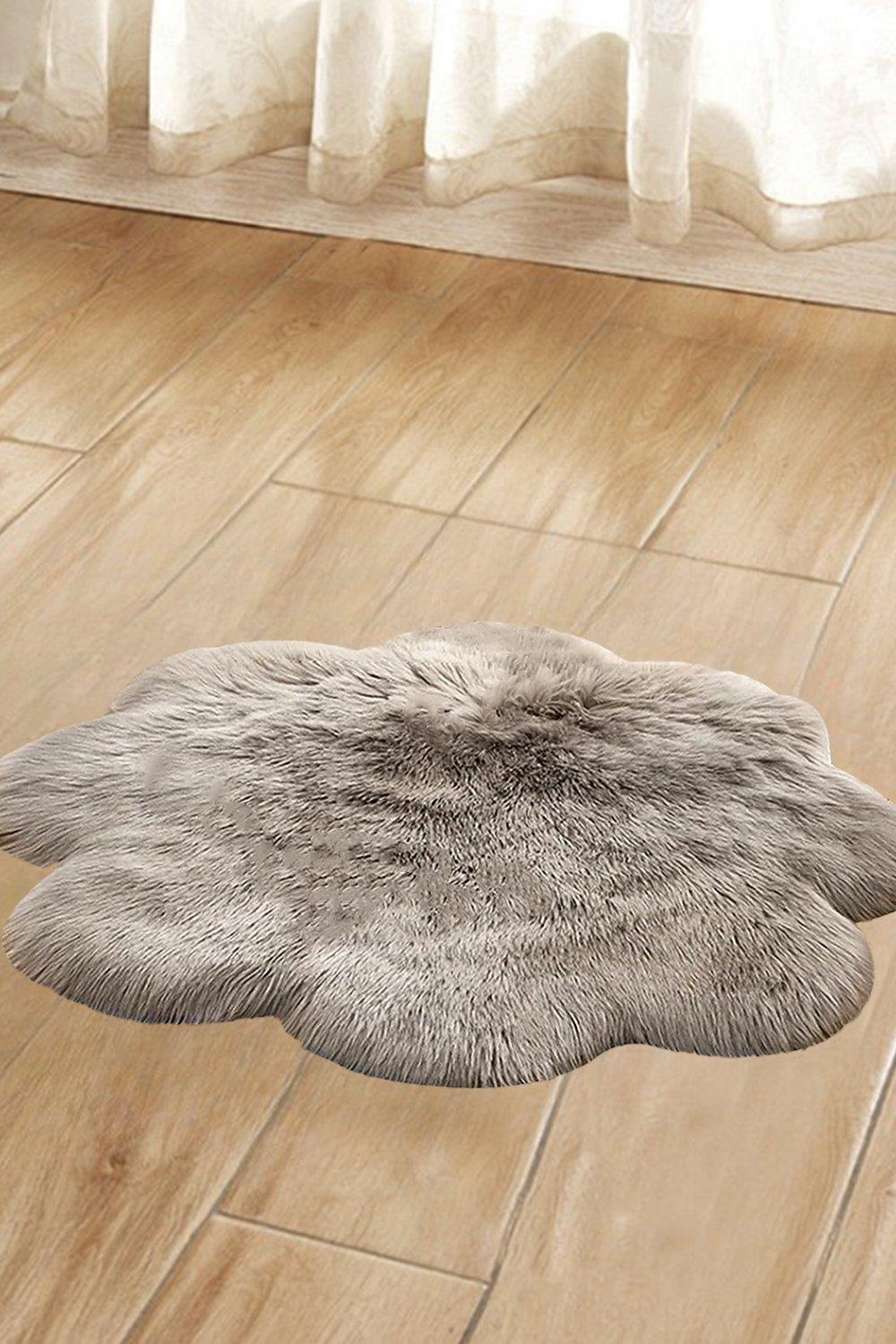 Rugs | 90Cm Shaggy Sheepskin Grey Rug | Living and Home