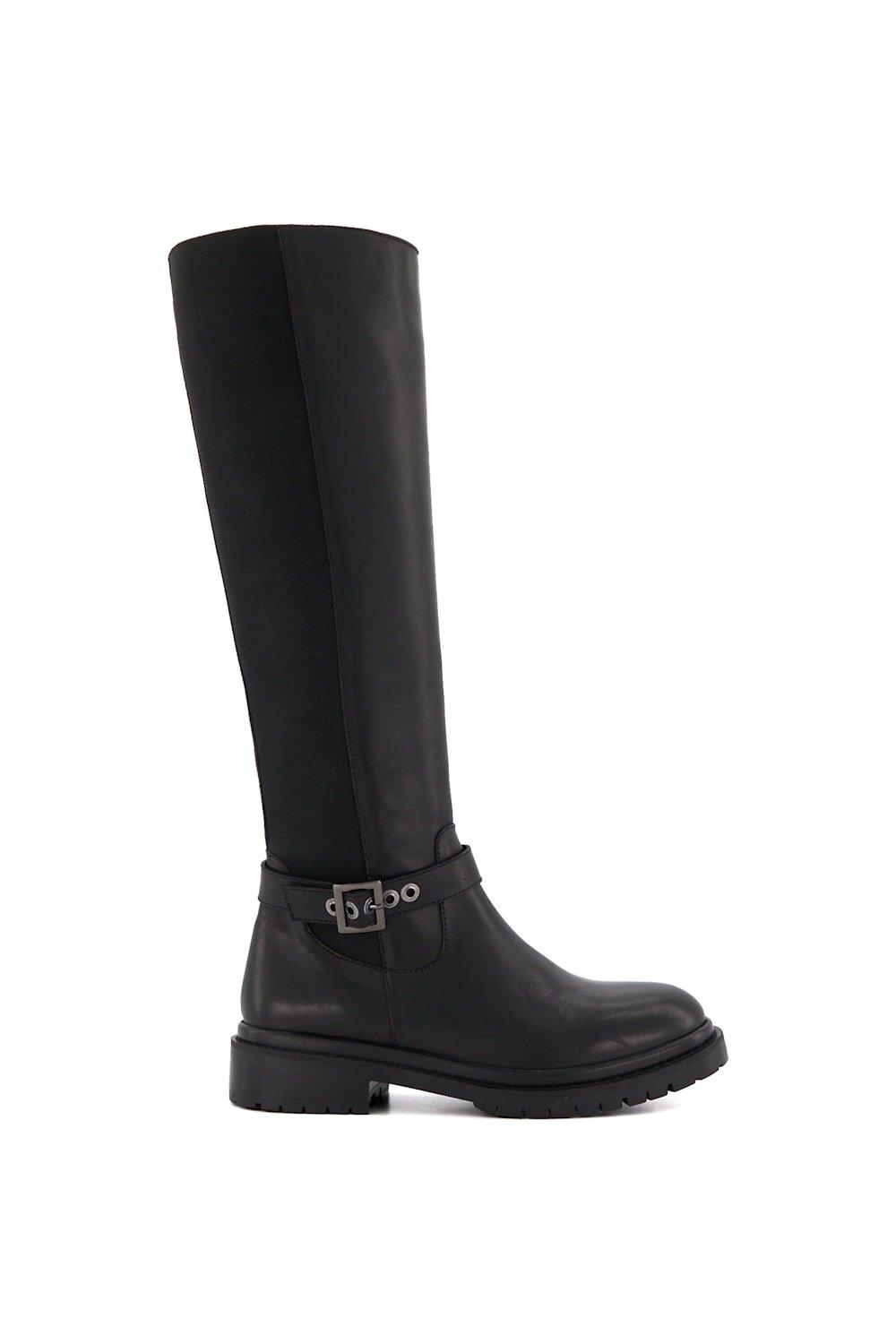 Boots Teller Leather Knee High Boots Dune London