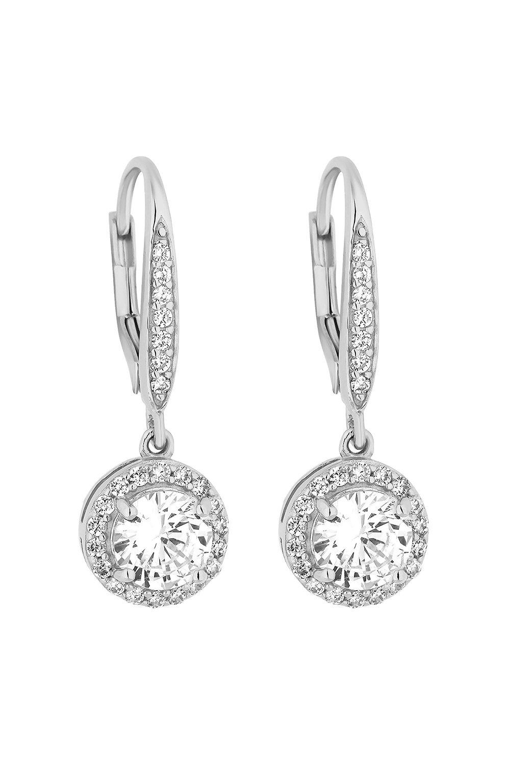 Jewellery | Sterling Silver 925 Halo Drop Earring Earrings | Simply Silver