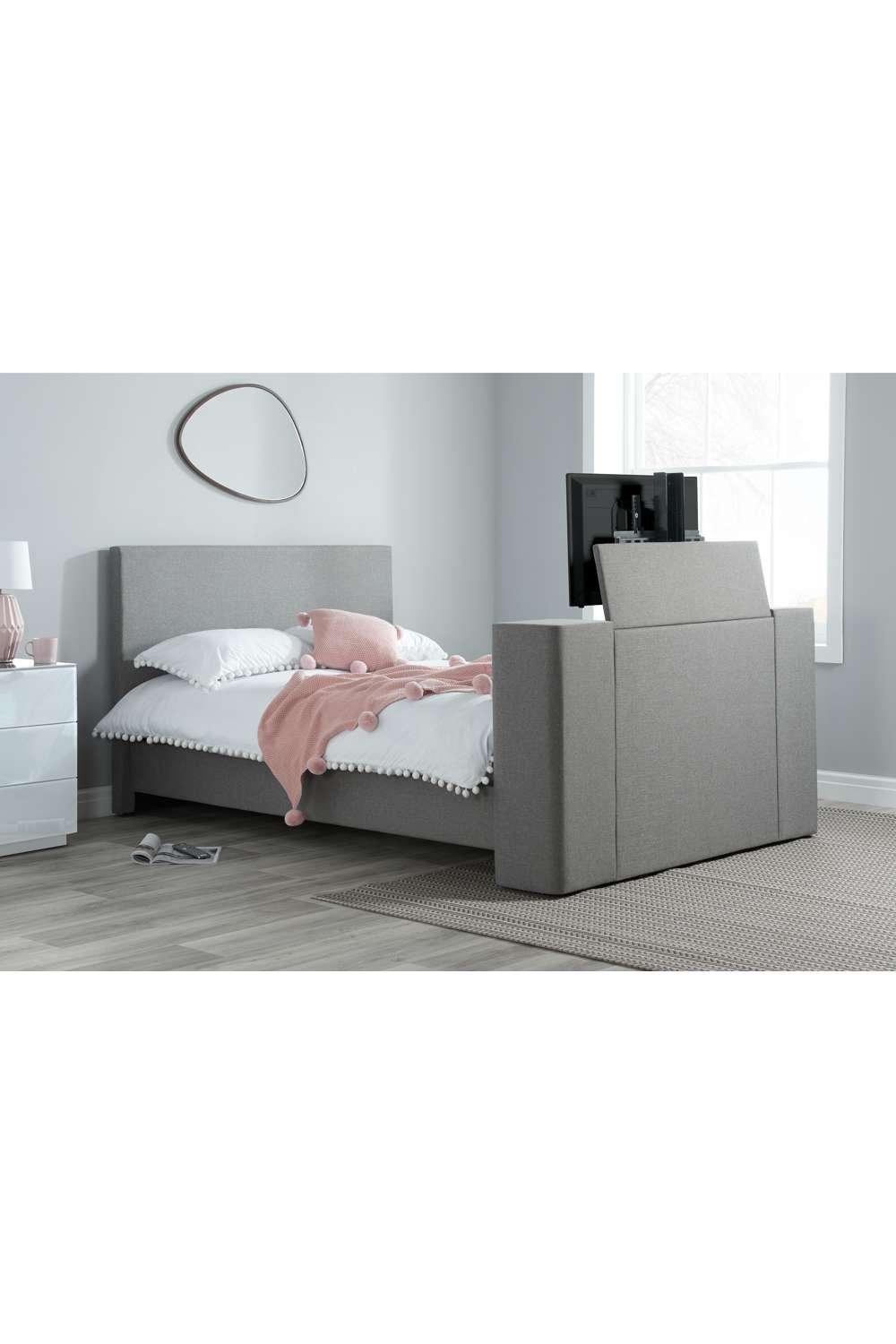 Beds | King Size TV Bed Frame Birlea Plaza 5FT Kingsize Grey Fabric ...