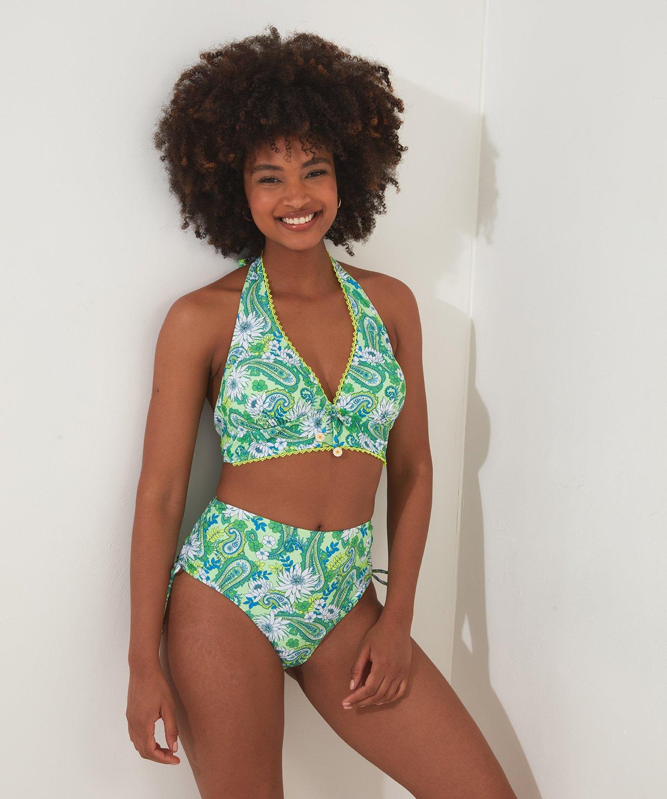 Swimwear | Bright Floral High Waisted Bikini Bottoms | Joe Browns